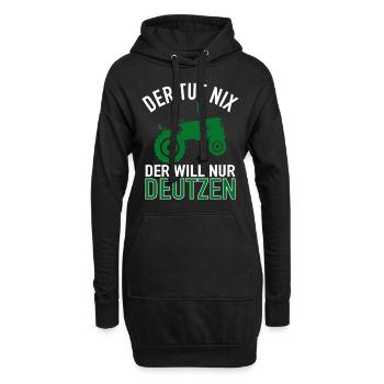Der Tut Nix Der Will Nur Deutzen - Traktor Bauern - Hoodie-Kleid - Schwarz - Vorne
