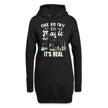 Atome de molécule de science de chimiste de cadeau de chimie - Sweat-shirt à capuche long Femme - noir - Devant