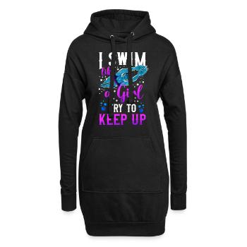 Swimming Swimmer I Know I Swim - Hoodie-Kleid - Schwarz - Vorne