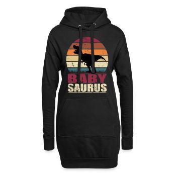 BébéSaurus dinosaure Bébé Dino naissance - Sweat-shirt à capuche long Femme - noir - Devant