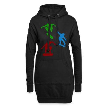 Skatepark Skateboard Skater Skaten Skateboarder - Hoodie-Kleid - Schwarz - Vorne