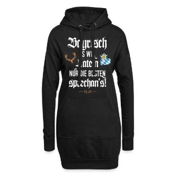 Bayrischer Dialekt Bayrisch is wia Latein Bayern - Hoodie-Kleid - Schwarz - Vorne