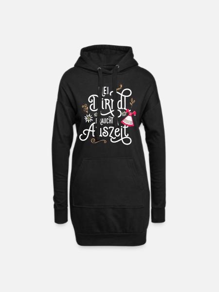 Dirndl Ersatz Witziges Trachtenshirt Damen Kinder - Hoodie-Kleid - Schwarz