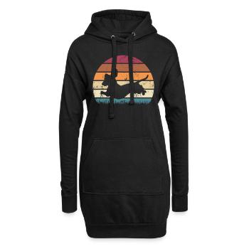 Teckel chien propriétaire de chien teckel chiot chien blaireau - Sweat-shirt à capuche long Femme - noir - Devant