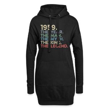 Millésime 1959 The Year Man Myth King Legend Retro - Sweat-shirt à capuche long Femme - noir - Devant