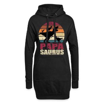 Papasaurus dinosaures Triplés Père Trex Dino - Sweat-shirt à capuche long Femme - noir - Devant