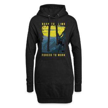 Rock Climbing Climber Born Climb - Hoodie-Kleid - Schwarz - Vorne