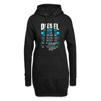 LKW Mechaniker Diesel Mechanic Hourly Rate - Hoodie-Kleid - Schwarz - Vorne