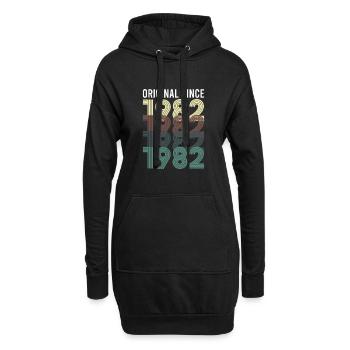 Vintage Original Since 1982 Geburtstag Geburtsjahr - Hoodie-Kleid - Schwarz - Vorne