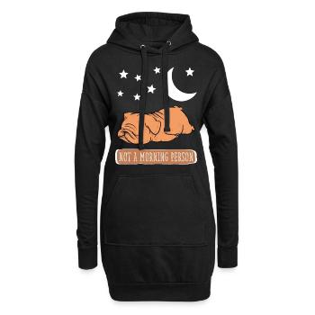 Pyjama chemise de nuit chien bouledogue pyjama - Sweat-shirt à capuche long Femme - noir - Devant