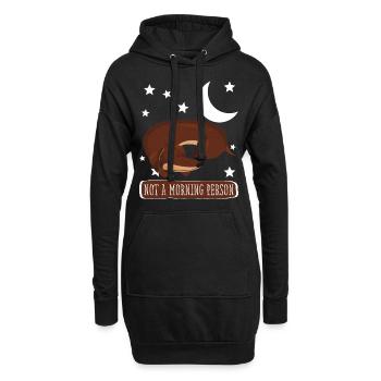 Dachshund sleep shirt pajamas - Hoodie Dress - black - Front