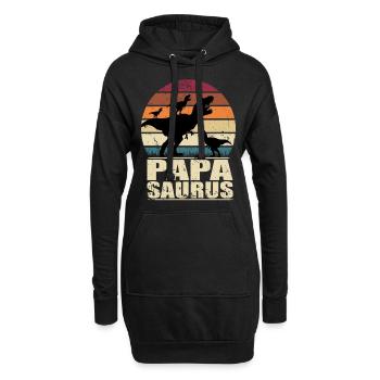Papasaurus dinosaures Triplés Père Trex Dino - Sweat-shirt à capuche long Femme - noir - Devant