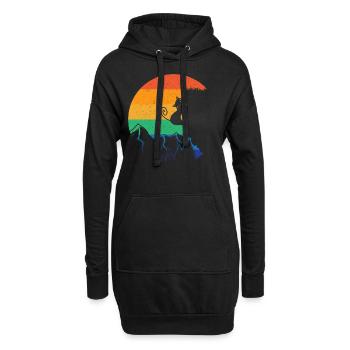 Rock Climbing Climber Cat Retro - Sweat-shirt à capuche long Femme - noir - Devant