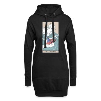 Kapitän Tarotkarte Okkultes Tarot Segler Design - Hoodie-Kleid - Schwarz - Vorne