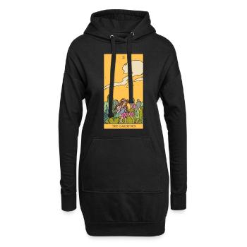 Garten Gärtnerin magische Tarotkarte Geschenkidee - Hoodie-Kleid - Schwarz - Vorne