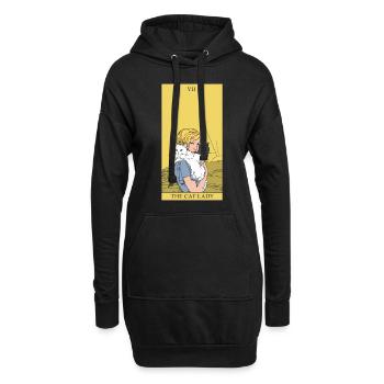 Katzen Lady Tarotkarte okkultes Spirit Symbol - Hoodie-Kleid - Schwarz - Vorne