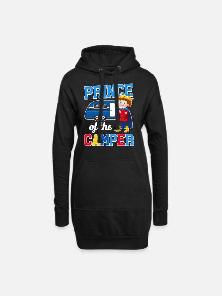 Cute Camping Prince Of The Camper - Hoodie-Kleid - Schwarz