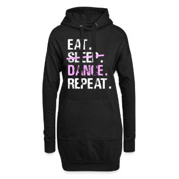 Dancing Dance - Eat Sleep Dance Repeat - Hoodie-Kleid - Schwarz - Vorne