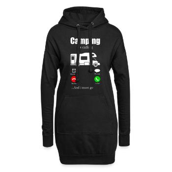 Camping - Sweat-shirt à capuche long Femme - noir - Devant