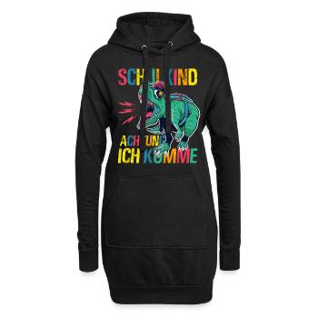 Schulkind Achtung Ich Komme - Dino Schulanfang - Hoodie-Kleid - Schwarz - Vorne