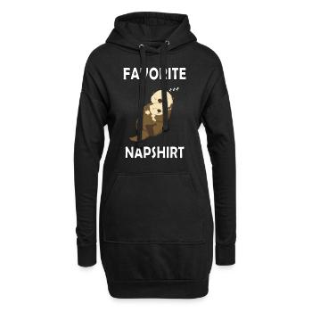 Schlafshirt Pyjama Schlafanzug Nachthemd Otter - Hoodie-Kleid - Schwarz - Vorne