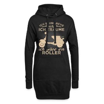 Motorroller Roller Rollerfahrer Scooter Zweirad - Hoodie-Kleid - Schwarz - Vorne