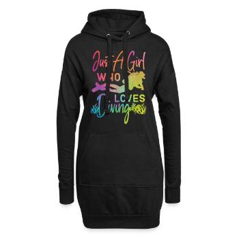Scuba Diver Just A Girl Who Loves - Sweat-shirt à capuche long Femme - noir - Devant