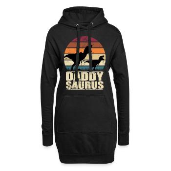 DaddySaurus Vater Dinosaurier Papa Saurus Familien - Hoodie-Kleid - Schwarz - Vorne
