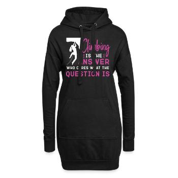 Rock Climbing Climber Girl - Sweat-shirt à capuche long Femme - noir - Devant
