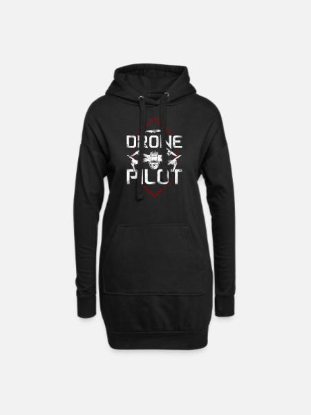 Drone Pilot - Hoodie-Kleid - Schwarz