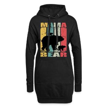 Mama Bear Baby Bär Familien Mutter Bear Mamabär - Hoodie-Kleid - Schwarz - Vorne