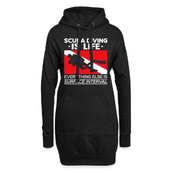 Diver Dive Flag Scuba Diving Is - Sweat-shirt à capuche long Femme - noir - Devant