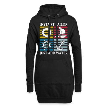 Sailing Sailboat Instant Sailor - Hoodie-Kleid - Schwarz - Vorne