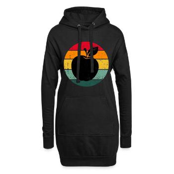Vintage rétro pomme fruit pomme pomme idée cadeau - Sweat-shirt à capuche long Femme - noir - Devant