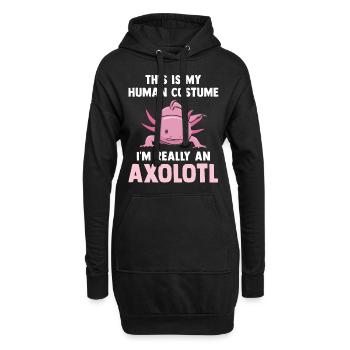 Axolotl - Hoodie-Kleid - Schwarz - Vorne