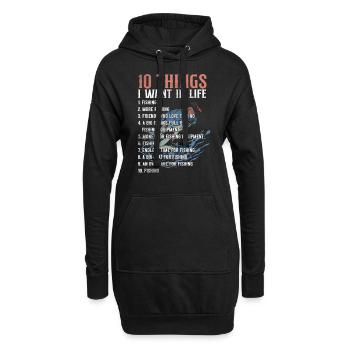 Fishing Vintage - Hoodie-Kleid - Schwarz - Vorne