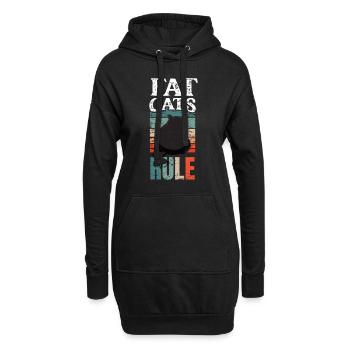 Fat Cat Chonk Katze Fat Cats Regel - Hoodie-Kleid - Schwarz - Vorne