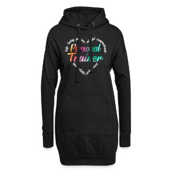 Personal Trainer Heart Word Cloud - Sweat-shirt à capuche long Femme - noir - Devant