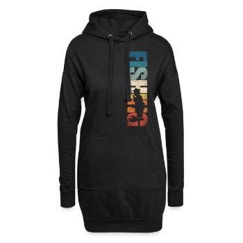 Fishing Retro Vintage - Hoodie-Kleid - Schwarz - Vorne