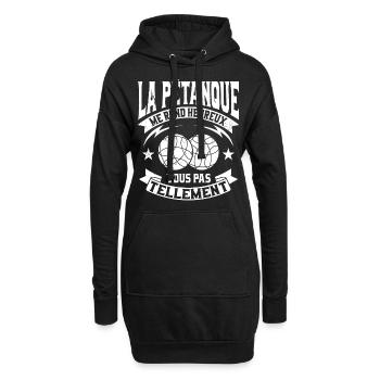 Petanque Humour Boccia Homme Pétanque - Sweat-shirt à capuche long Femme - noir - Devant