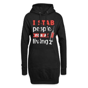 Néphrologie Dialyse Dialyse Cadeau - Sweat-shirt à capuche long Femme - noir - Devant
