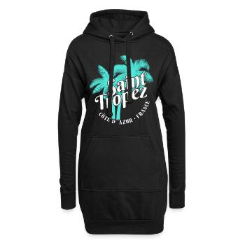 Saint Tropez Côte D Azur France Beach - Hoodie-Kleid - Schwarz - Vorne