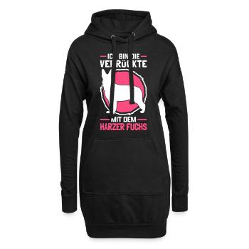 Verrückte mit Harzer Fuchs altdeutscher Hütehund - Hoodie-Kleid - Schwarz - Vorne