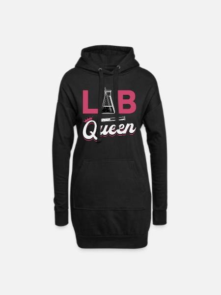 Labortechniker Labor Wissenschaft Queen Geschenk - Hoodie-Kleid - Schwarz