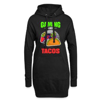 Jeux de hasard et tacos - Sweat-shirt à capuche long Femme - noir - Devant