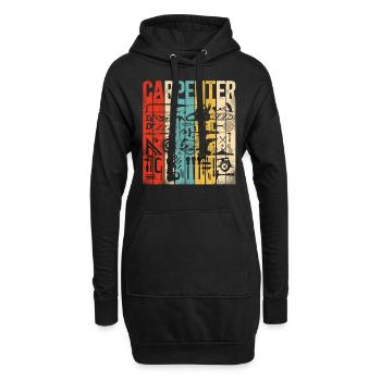 Woodworker Carpenter Tools Vintage - Sweat-shirt à capuche long Femme - noir - Devant