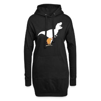 Crazy Chicken Hühnchen Dinosaurier Schatten - Hoodie-Kleid - Schwarz - Vorne