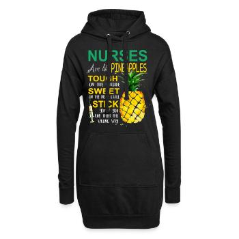 Nurses Pineapples - Sweat-shirt à capuche long Femme - noir - Devant