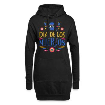 Dia de los Muertos - Hoodie-Kleid - Schwarz - Vorne