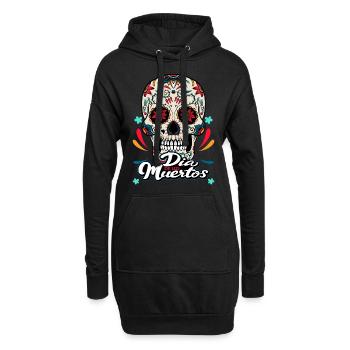 Zucker Schädel Dia de los Muertos Geschenk - Hoodie-Kleid - Schwarz - Vorne